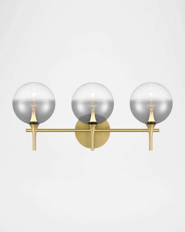 Lissa 24" 3-Light LED Vanity Light, Gold/Smoke
